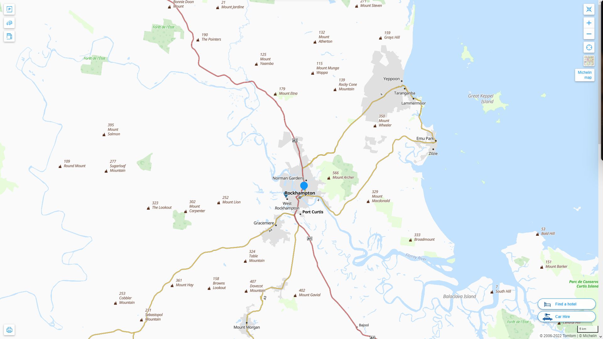 Rockhampton Highway and Road Map